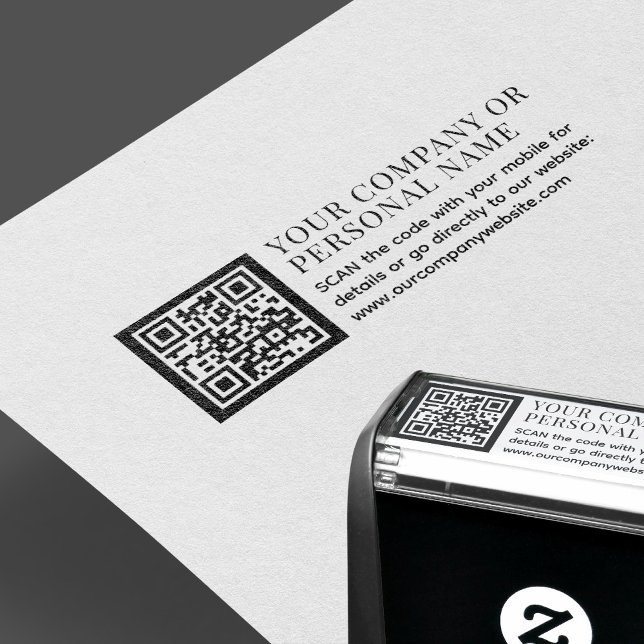 Sello Automático QR CODE nombre comercial personalizado de texto pr (Subido por el creador)
