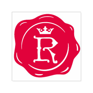 Sello Automático R - Letra inicial de la corona gótica sellada de c