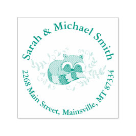 Sello Automático Raccoon Baby Shower Woodland Animals