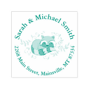 Sello Automático Raccoon Baby Shower Woodland Animals