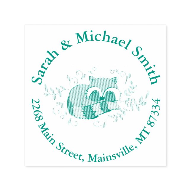 Sello Automático Raccoon Baby Shower Woodland Animals (Diseño)