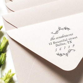 Sello Automático Rama de verde de dirección de devolución de nombre