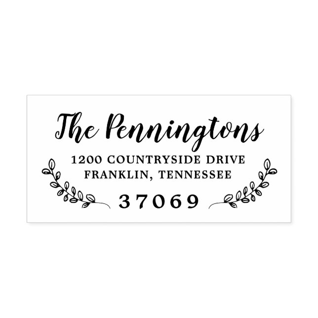 Sello Automático Ramas botánicas dibujadas a mano (Diseño)