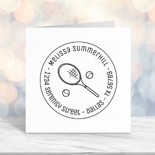 Sello Automático Raqueta de racquet de tenis y dirección redonda de