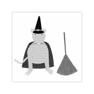 Sello Automático Rata de bruja de Halloween y sala