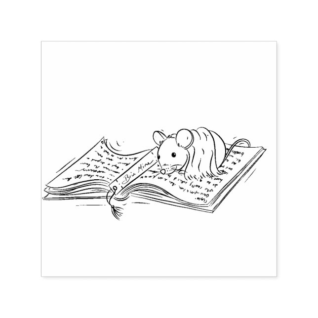 Sello Automático Ratón Bibliófilo (Diseño)