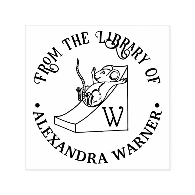 Sello Automático Ratón Bonito en la Diapositiva de Queso Nombre de  (Diseño)