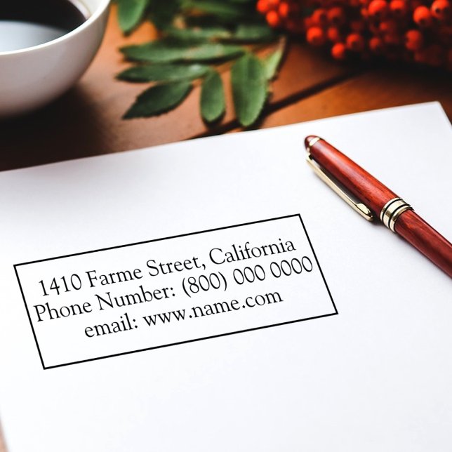 Sello Automático Rectangular de dirección simple en blanco negro (Subido por el creador)