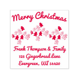 Sello Automático Red Gingerbread Feliz Navidad