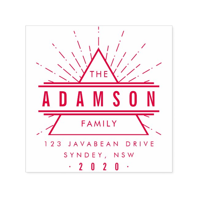 Sello Automático Red Hipster Triangle Nombre de familia Retorno Dir (Diseño)