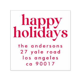 Sello Automático Red Moderno Feliz Navidades de Navidad Dirección d