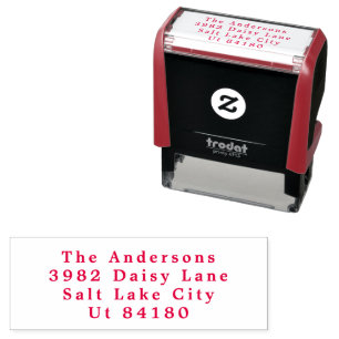Sello Automático Red Moderno Simple Navidades Llanos Dirección De R