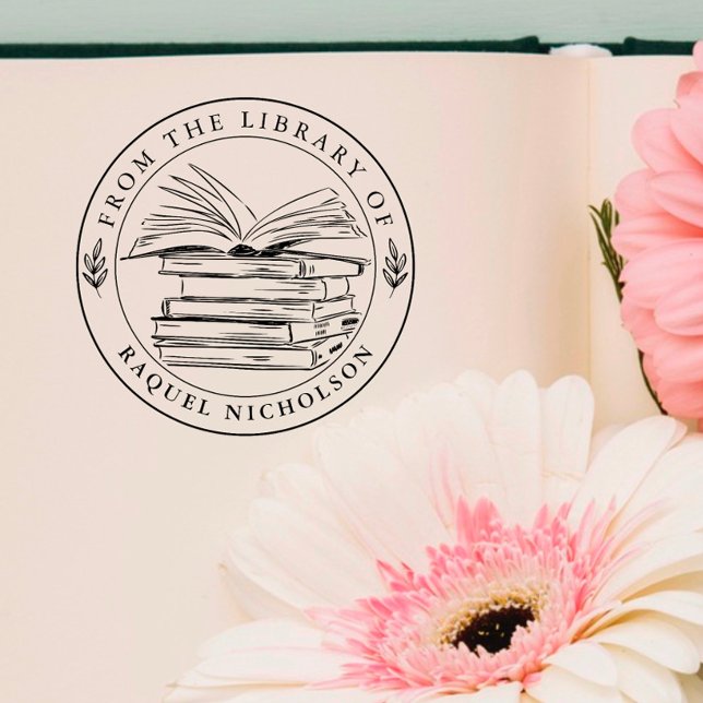 Sello Automático Redonda elegante de libros Personalizados (Subido por el creador)