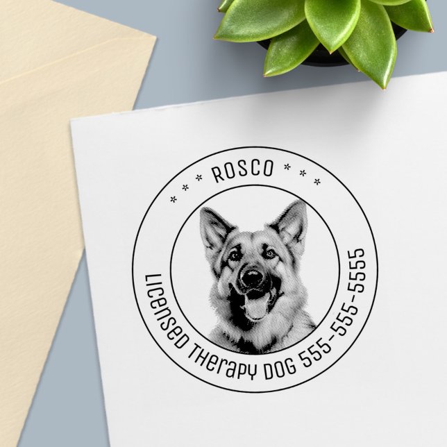 Sello Automático Redonda fotográfica de Mascota de perro pastor ale (Subido por el creador)