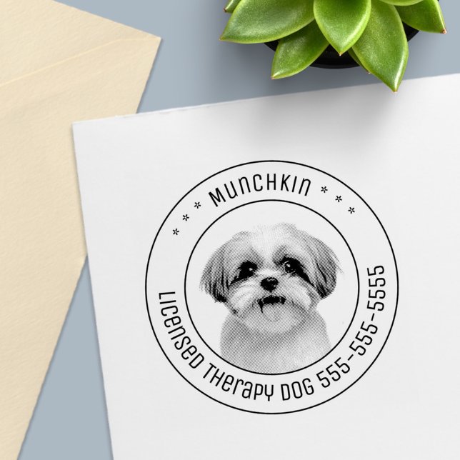Sello Automático Redonda fotográfica de perro de Shih Tzu (Subido por el creador)