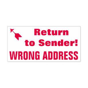 Sello Automático "¡Regresa al remitente!" "DIRECCIÓN EQUIVOCADA" Se