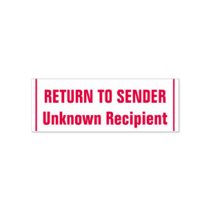 Sello Automático "REGRESAR AL REMITENTE", "Destinatario desconocido