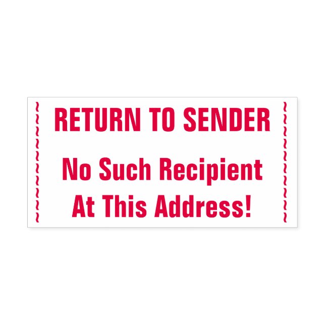 Sello Automático "REGRESAR AL REMITENTE" Y "Ningún Destinatario..." (Diseño)