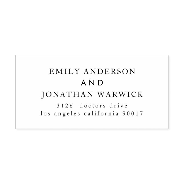 Sello Automático Regreso de Boda negro moderno (Diseño)