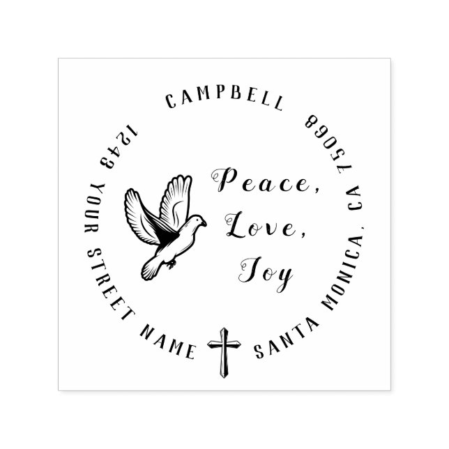 Sello Automático Regreso de familia cristiana dirección paz amor al (Diseño)