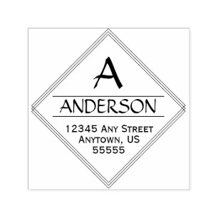 Sello Automático Remite de la caligrafía de la forma del diamante