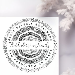 Sello Automático Remite de la escritura del apellido de la mandala