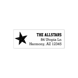 Sello Automático Remite de la estrella rústica de encargo del
