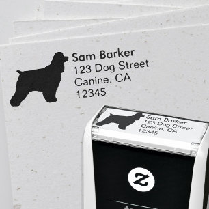 Sello Automático Remite de la silueta de cocker spaniel