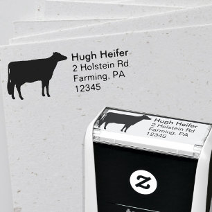 Sello Automático Remite de la silueta de la vaca de Holstein