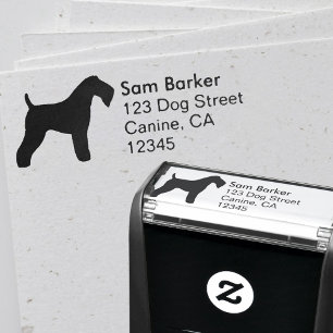 Sello Automático Remite de la silueta de Terrier de azul de Kerry