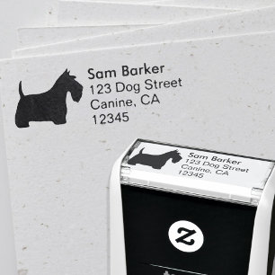 Sello Automático Remite de la silueta de Terrier del escocés