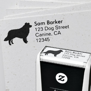 Sello Automático Remite de la silueta del border collie