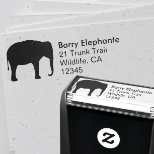 Sello Automático Remite de la silueta del elefante asiático