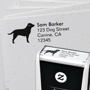 Sello Automático Remite de la silueta del perro del labrador