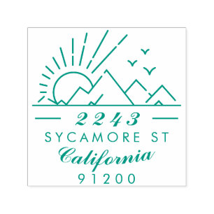 Sello Automático Remite de la tipografía de la puesta del sol