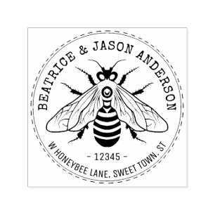 Sello Automático Remite del apellido de la abeja de la miel de la