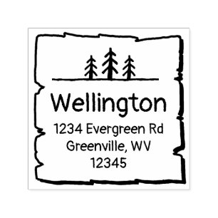 Sello Automático Remite del arbolado de 3 árboles del bosque