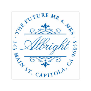 Sello Automático Remite del art déco elegante redondo elegante de