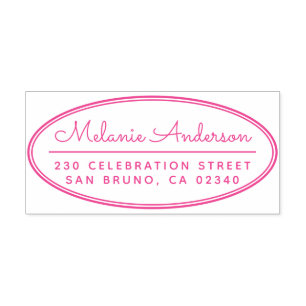 Sello Automático Remite del marco del nombre lindo oval moderno de