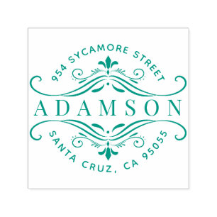 Sello Automático Remite moderno circular de encargo del apellido