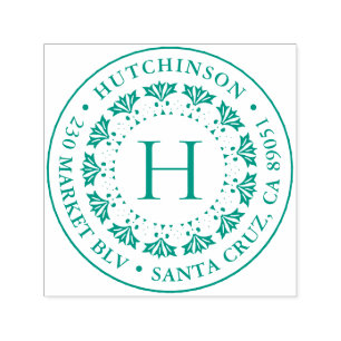 Sello Automático Remite redondo del apellido del monograma del art