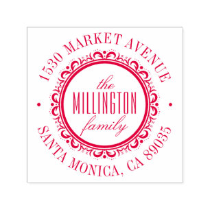 Sello Automático Remite redondo del Flourish de Deco