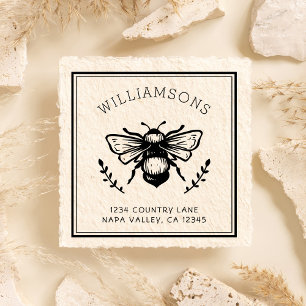 Sello Automático Remite rústico del apellido del abejorro el  