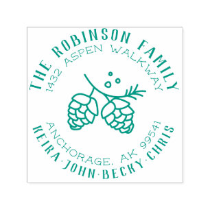 Sello Automático Remite rústico redondo del apellido del cono del