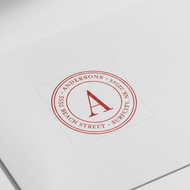 Sello Automático (RESIZADO) Elegante dirección de retorno monograma (Subido por el creador)