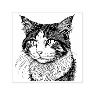 Sello Automático Retrato de gato forestal noruego