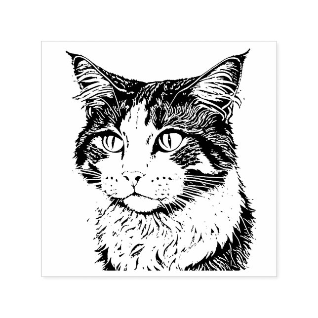 Sello Automático Retrato de gato forestal noruego (Diseño)