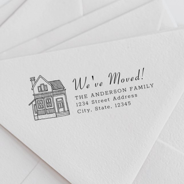 Sello Automático Retrato de la casa Hemos movido la dirección de re (Subido por el creador)