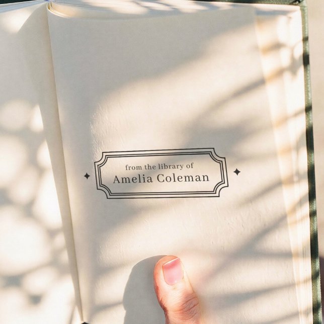 Sello Automático Retro Frame & Diamonds From the Library of  (Subido por el creador)