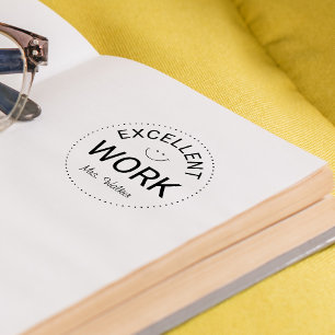 Sello Automático Retroalimentación Positiva Excelente Trabajo Maest